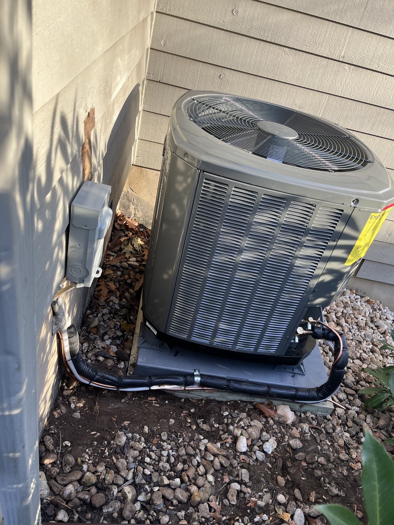New AC condenser installation
